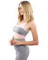 Graca Seamless Sports Bra - Grey with Pink & White