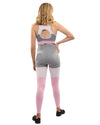 Graca Seamless Leggings & Sports Bra Set - Grey with Pink & White