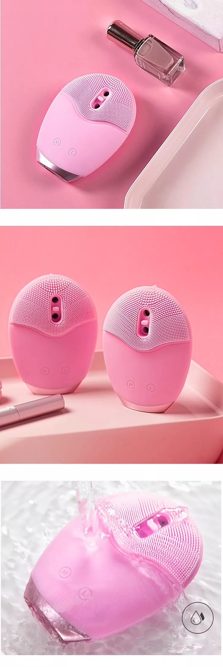 Home Use Automatic Foaming Silicone Facial Cleansing Brush - Purple