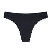 Dalia Silk Seamless Thong Underwear - Black