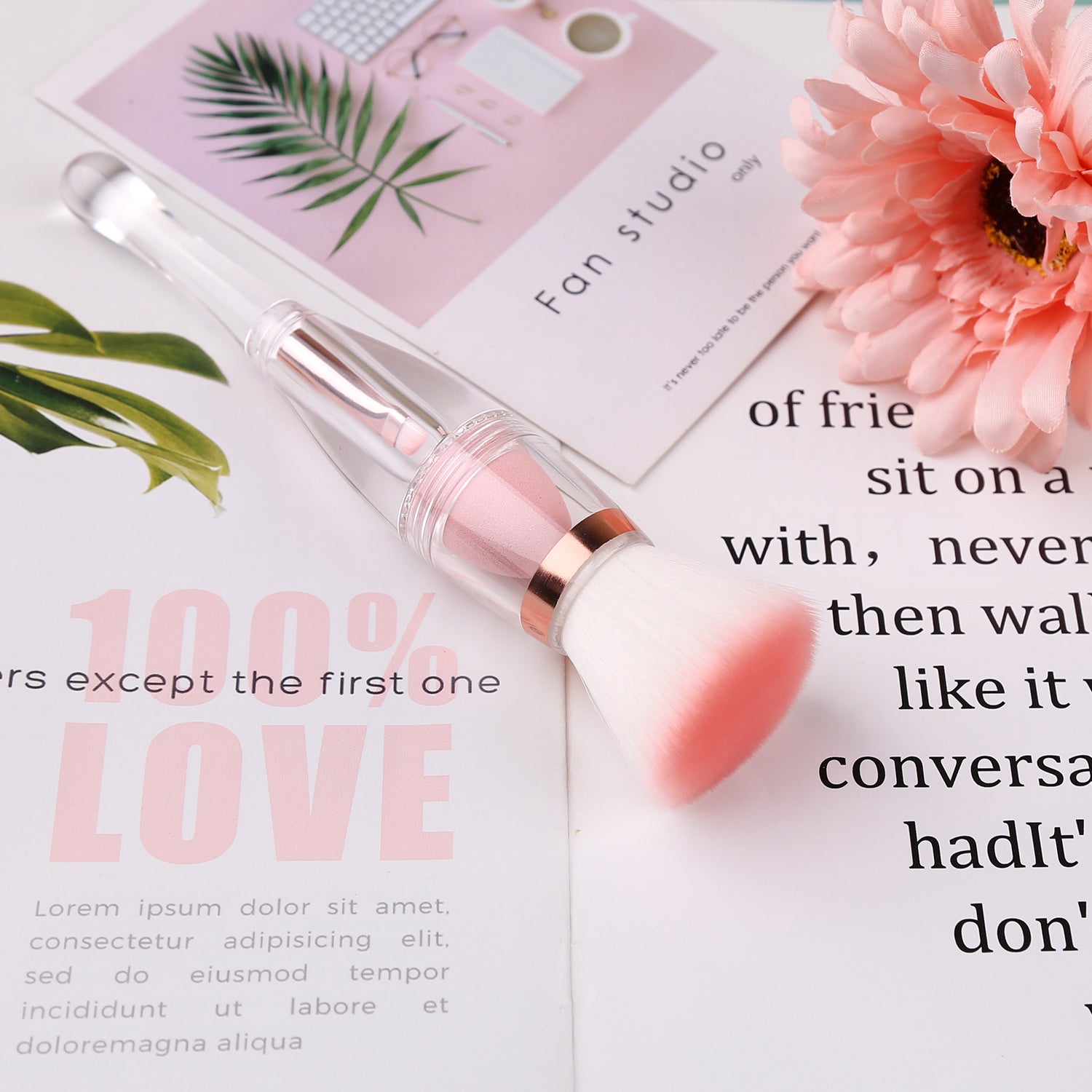 Z'OREYA 3 in 1 Makeup Brush Set Handle Beauty Brushes Multi-functional