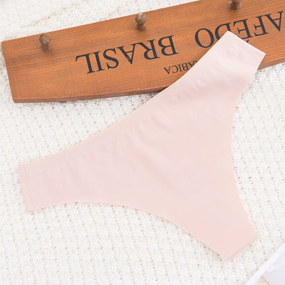Bella Cotton Seamless Thong Underwear - Nude