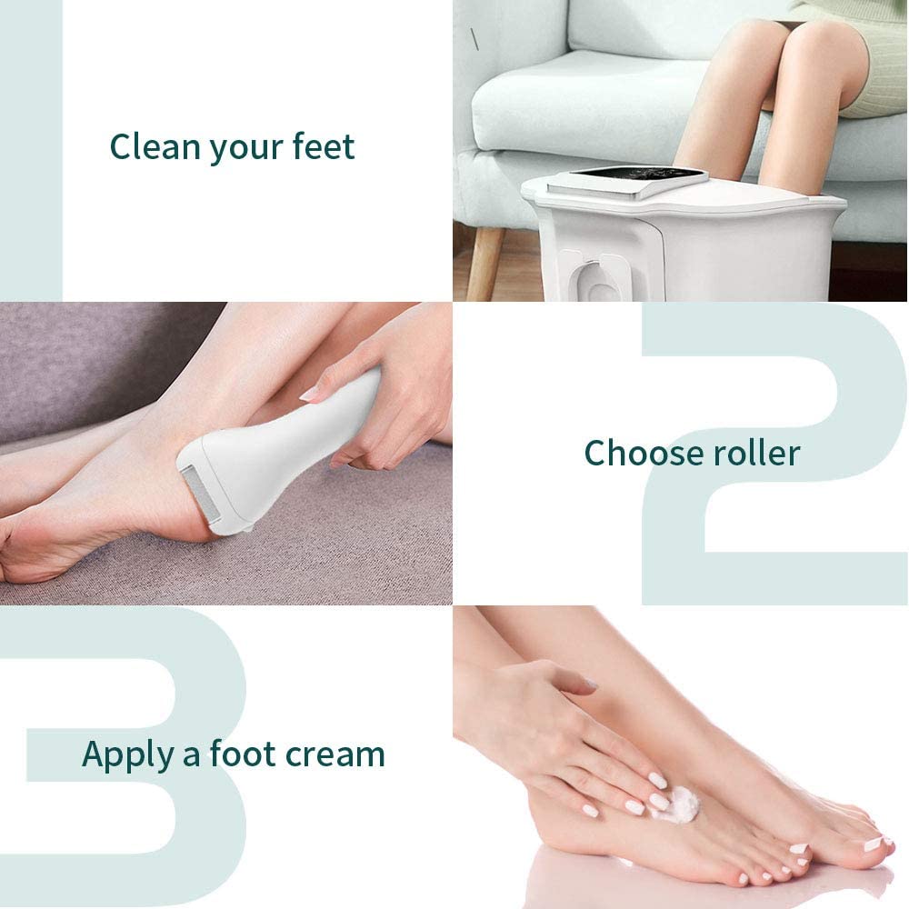 Jsaert Electric Foot Scrubber, Rechargeable Hard Skin Remover Foot
