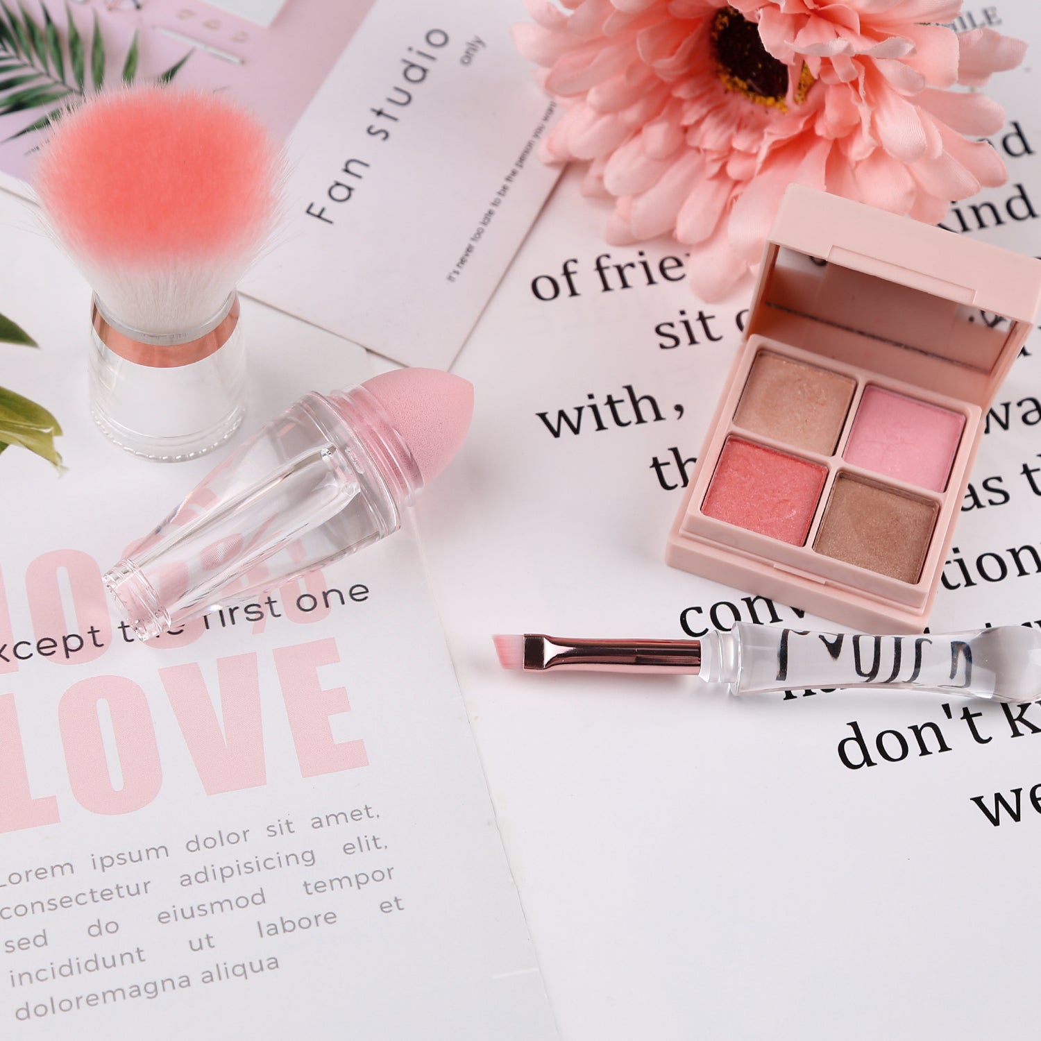 Z'OREYA 3 in 1 Makeup Brush Set Handle Beauty Brushes Multi-functional