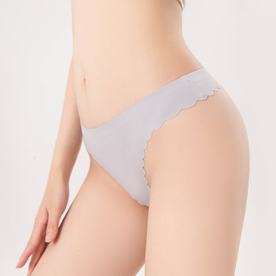 Dalia Silk Seamless Thong Underwear - Grey