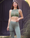 Huntington Set - Leggings & Sports Bra - Olive Green
