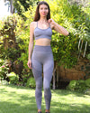 Megara Seamless Legging with Striped Panels - Grey