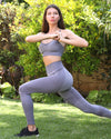 Megara Seamless Legging with Striped Panels - Grey