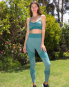 Megara Seamless Legging with Striped Panels - Green