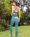 Megara Seamless Sports Bra with Striped Band - Green