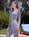 Fratessa Seamless Leggings & Sports Top Set - Charcoal