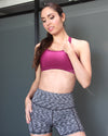 Calcao High Waist Yoga Shorts With Pocket - Silver/Grey