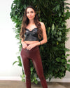 Blantyre Faux Leather Legging Pant - Maroon