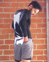 Adam Men's Drawstring Shorts with Border Tights & Pocket - Grey