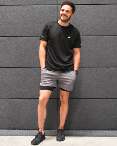 Burk Short Sleeve Shirt - Black with White Logo