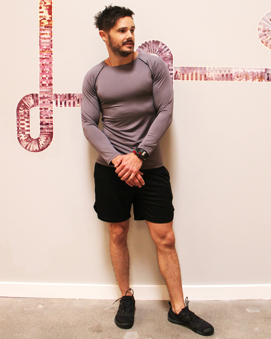 Adam Men's Drawstring Shorts with Border Tights & Pocket - Black