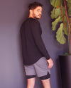 Academy Men's Long Sleeve Shirt with Double Arrow on Chest - Black