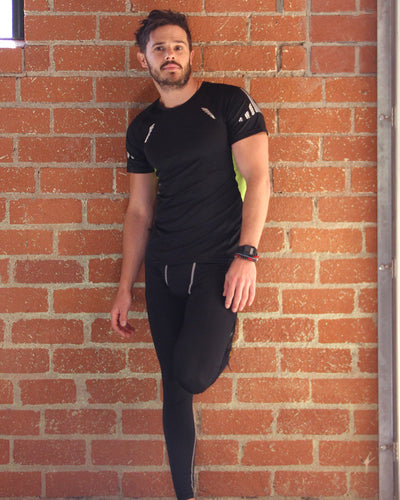 Schuyler Mens Tshirt - Black & Yellow