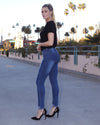 Jocelyn Distressed Skinny Jean - Navy