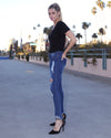 Jocelyn Distressed Skinny Jean - Navy