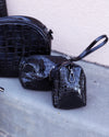 Park West Faux Crocodile Handbag Set - Black (Pack of 6)