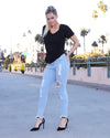Natalia Skinny Ripped Jeans - Light Blue