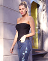 Amelia Floral Design Skinny Jean - Navy