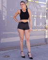 Lacey Honeycomb Shorts -  Black