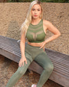Huntington Set - Leggings & Sports Bra - Olive Green