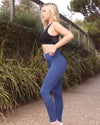 Lucia High Waisted Workout Leggings - Blue