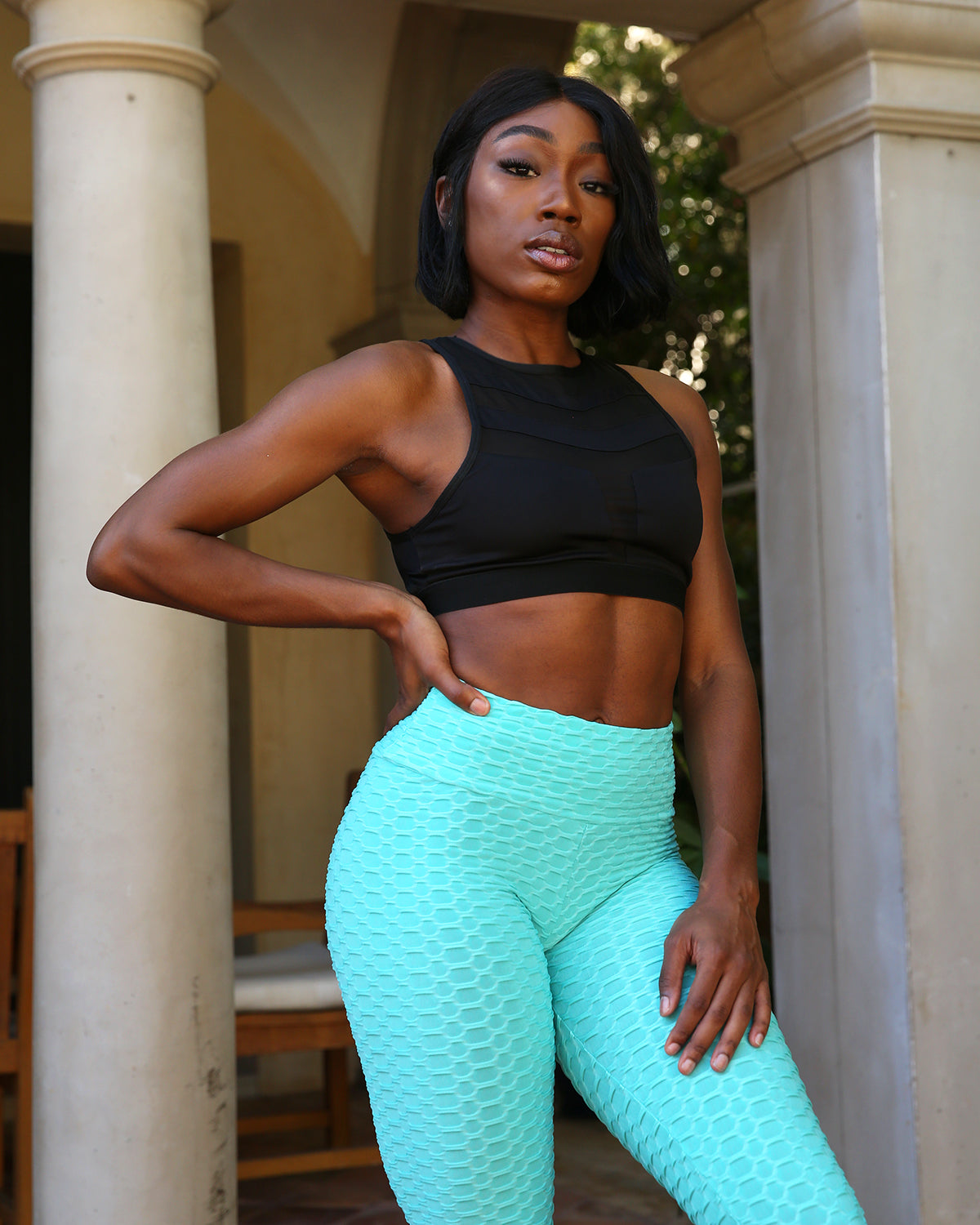 Bentley Leggings - Aqua