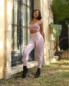 Megara Seamless Legging with Striped Panels - Purple