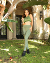 Huntington Set - Leggings & Sports Bra - Olive Green