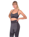 Megara Seamless Sports Bra with Striped Band - Black