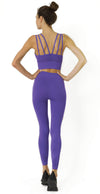 Mesh Seamless Legging with Ribbing Detail - Purple - Savoy Active