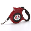 LED Lighted Retractable Nylon Dog Leash - Red