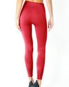 Mesh Seamless Legging with Ribbing Detail - Red