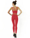 Mesh Seamless Bra with Cutouts - Red