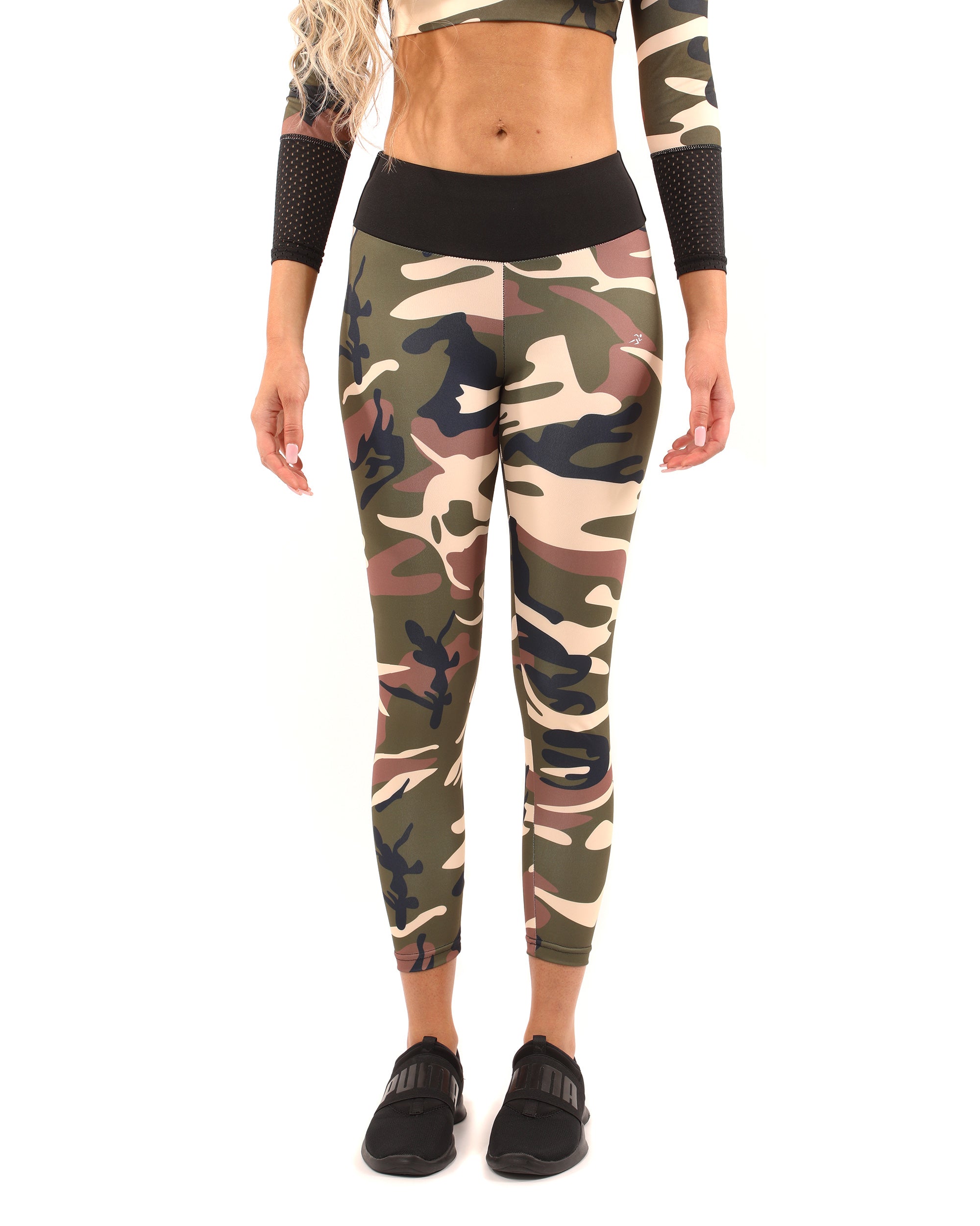Virginia Camouflage Set - Leggings & Sports Bra - Brown/Green - Savoy Active