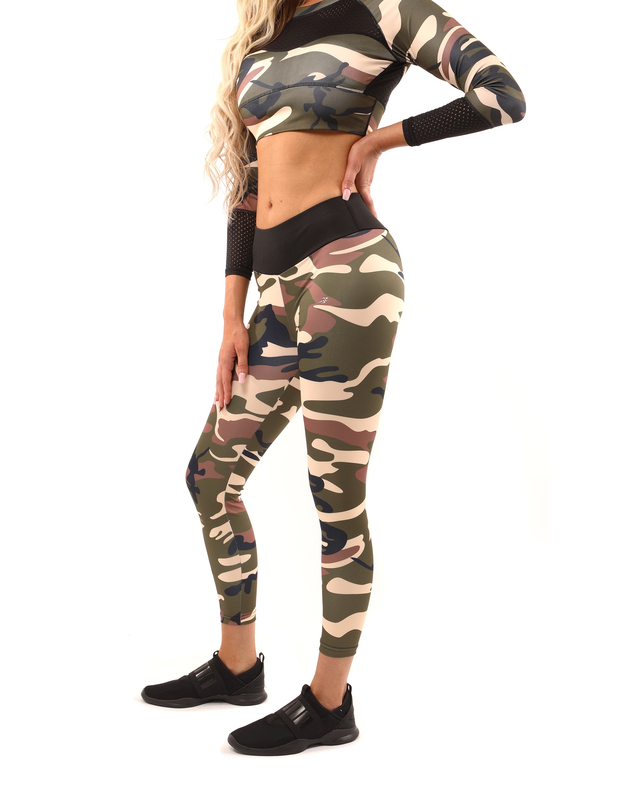 Virginia Camouflage Leggings - Brown/Green - Savoy Active