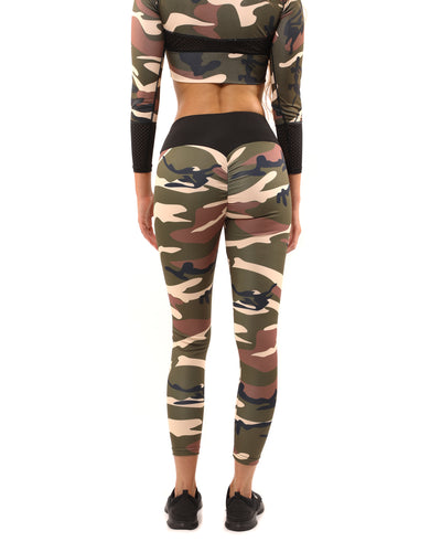 Virginia Camouflage Leggings - Brown/Green - Savoy Active