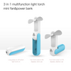 Foldable 3 in 1 Handheld Portable Mini Air Cooling Fan & Power Bank 2000mAh - White