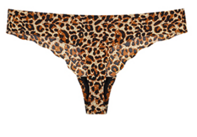 Dalia Silk Seamless Thong Underwear - Leopard