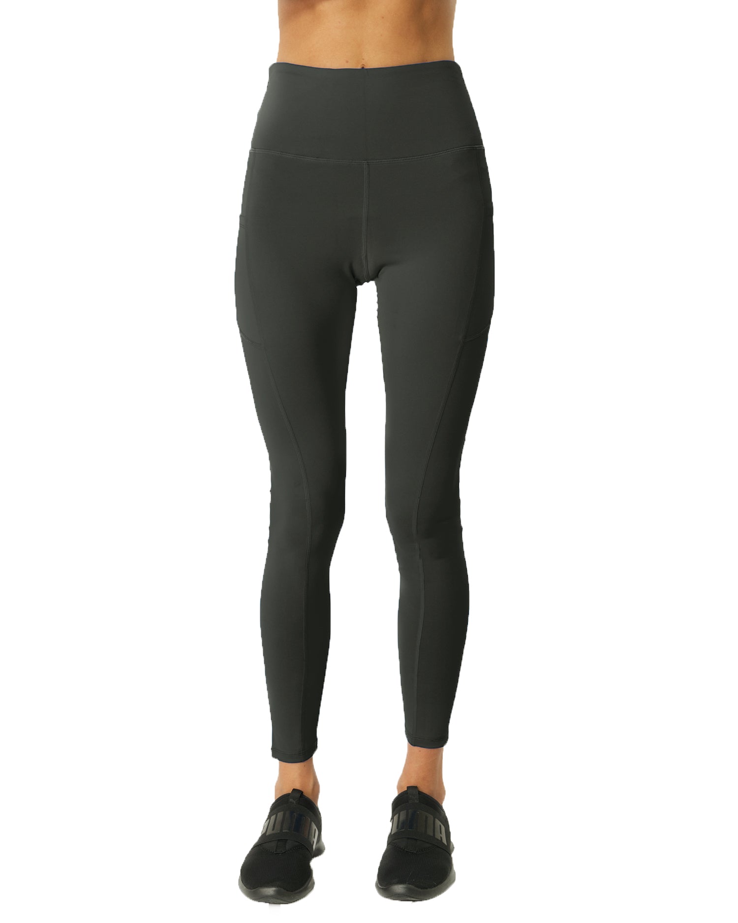 High Waisted Yoga Leggings - Slate Grey - Savoy Active