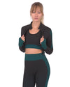 Trois Seamless Sports Jacket - Black with Teal Blue