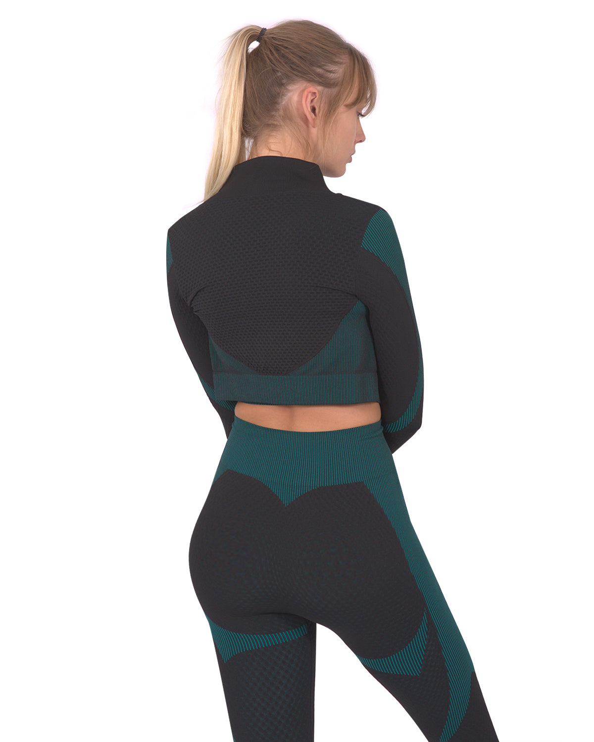 Trois Seamless Sports Jacket - Black with Teal Blue