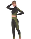 Trois Seamless Legging - Black with Green