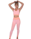 Trois Seamless Leggings & Sports Top 2 Set - Pink