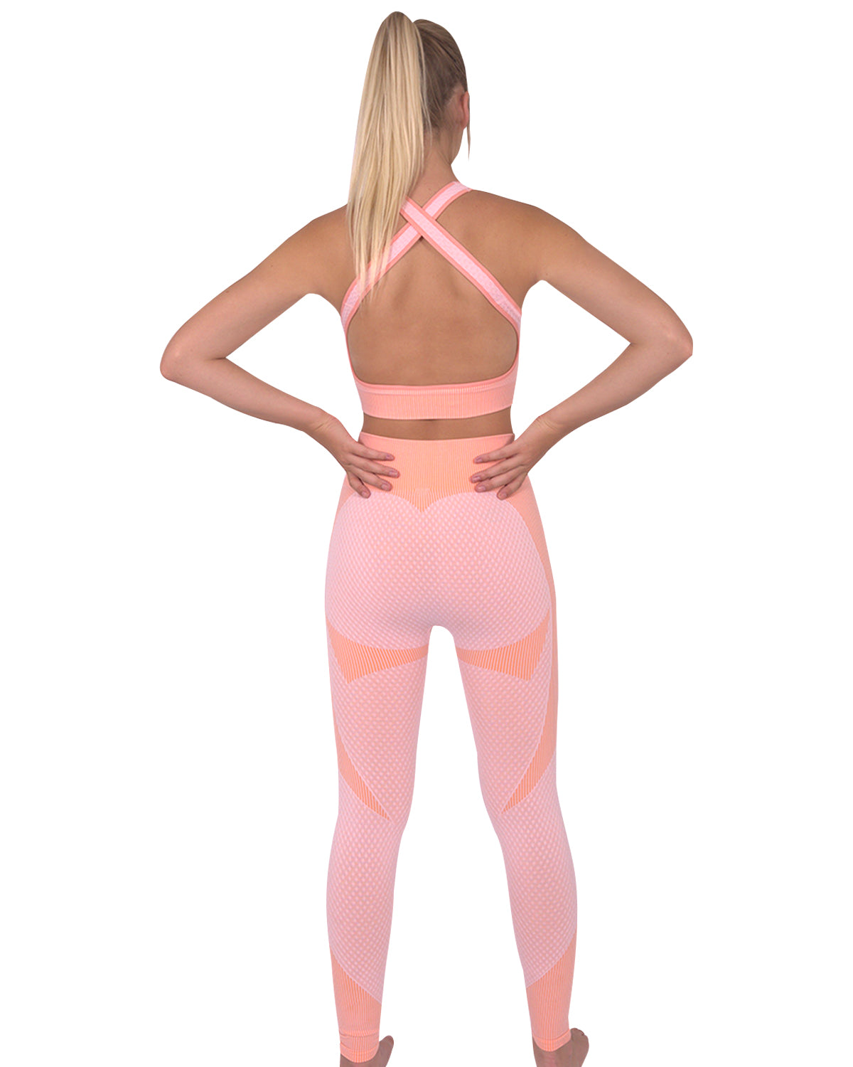Trois Seamless Leggings & Sports Top 2 Set - Pink