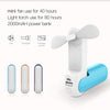 Foldable 3 in 1 Handheld Portable Mini Air Cooling Fan & Power Bank 2000mAh - White
